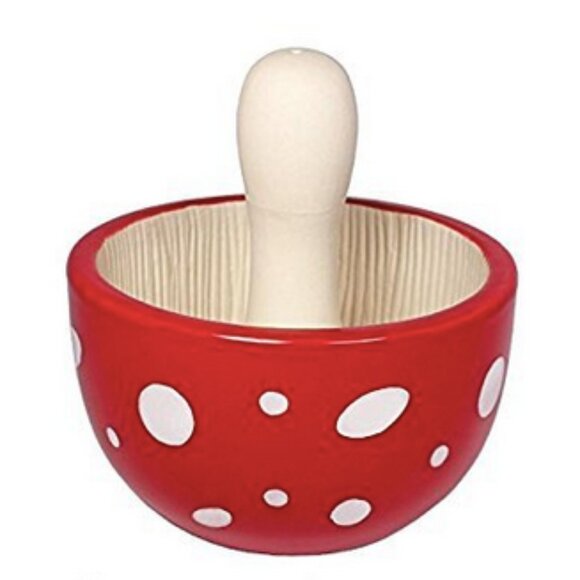 Streamline Imagined Mushroom Ceramic Mortar & Pestle | Whimsigoth | Cottagecore - Picture 1 of 7